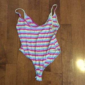 Rainbow sleeveless bodysuit